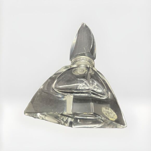 Vintage Hand Cut Art Deco Beveled Lead Crystal Perfume Bottle 5" Stopper Japan - Picture 9 of 11